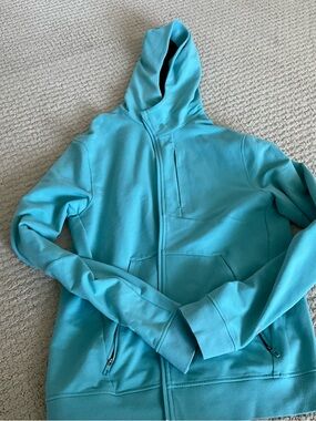 lululemon athletica aqua zip hoodie with black lining